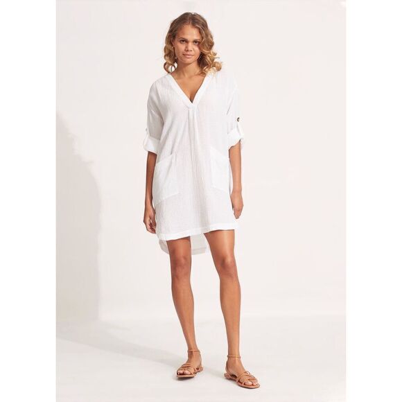 Seafolly Australia Essential Cover Up - White - Picture 1 of 7